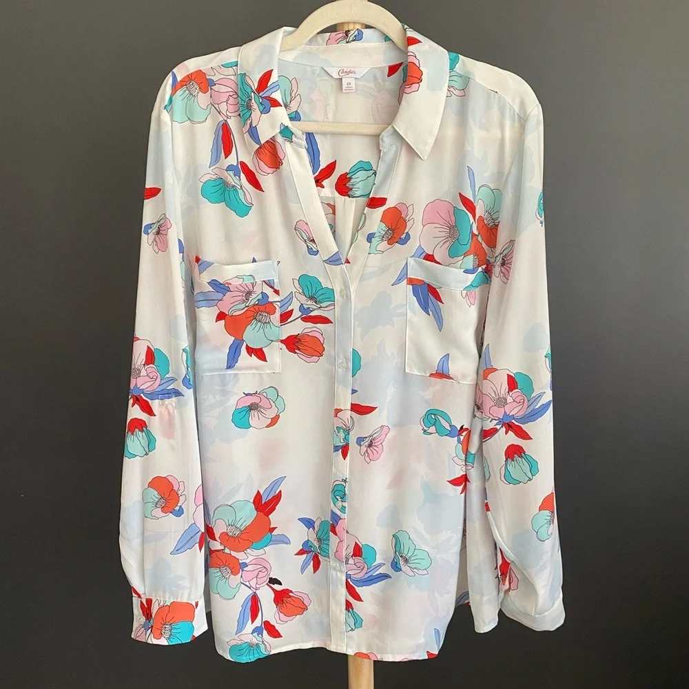 Candies Floral Print Blouse - Picture 2 of 11